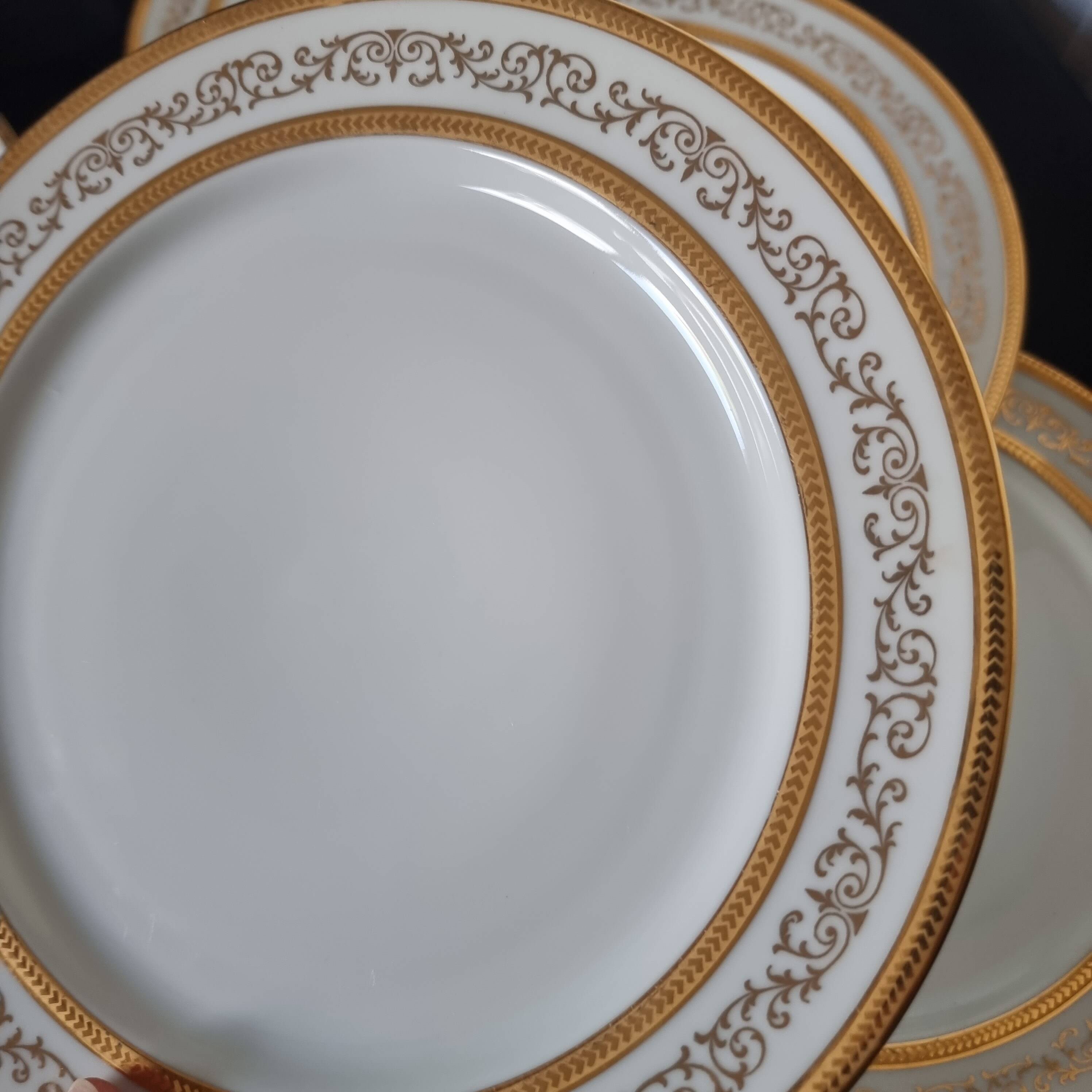 Ensemble de 6 assiettes à dessert ou à hors-d'œuvre en porcelaine fine de L