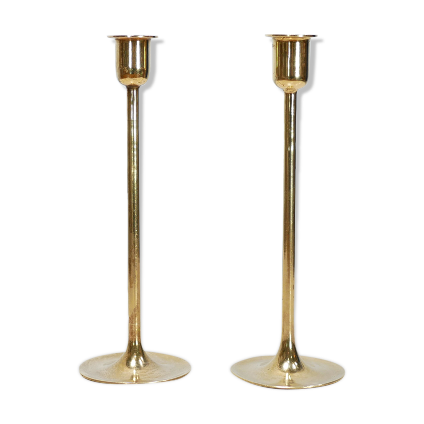 Pair of vintage brass candle holders