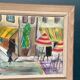 Original Swedish Oil on Canvas – “City Life” by H. Hanson 61 – Vintage & Framed – 72 × 45 cm (28.3" x 17.7")