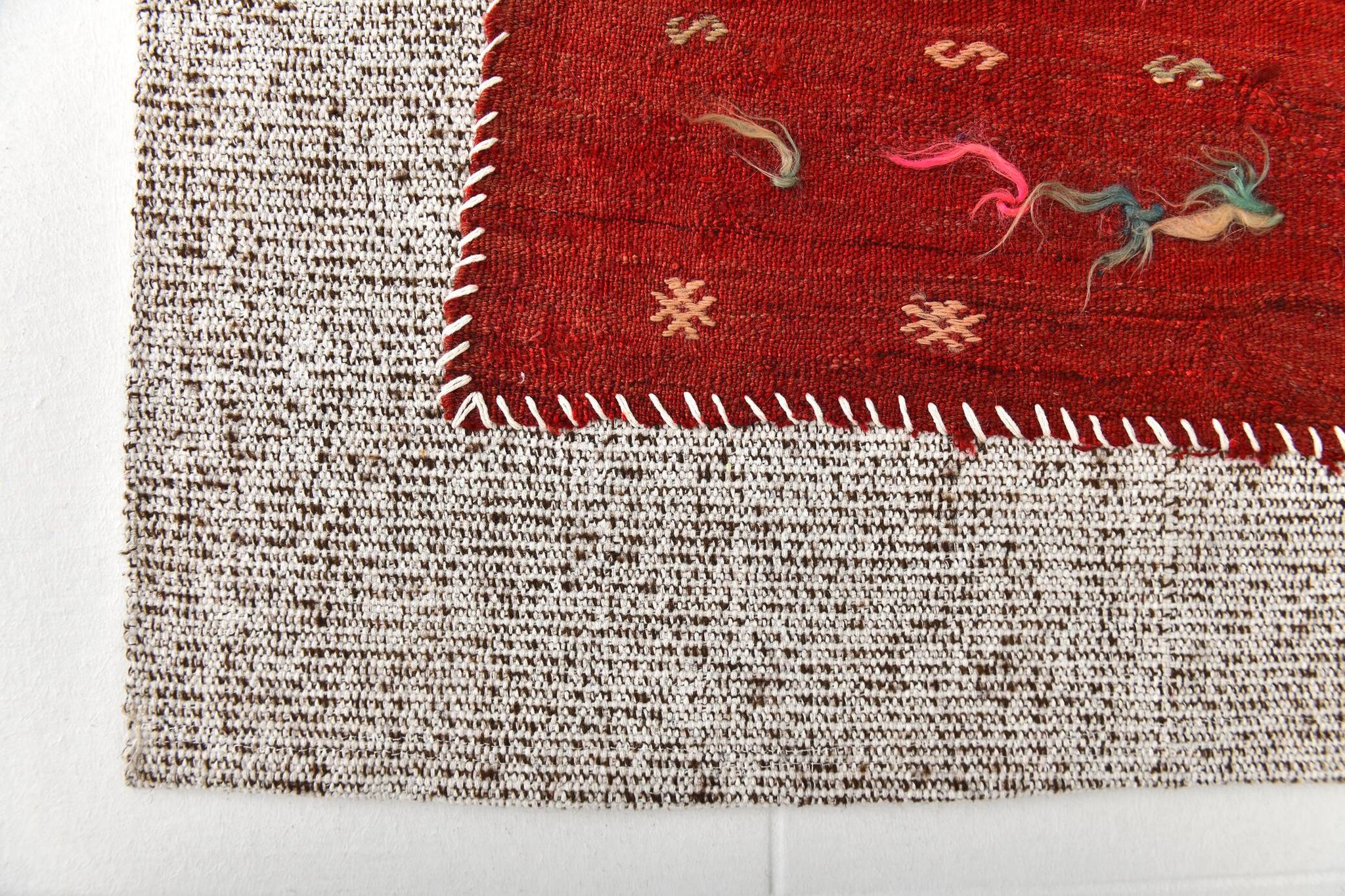 3x5 Red Contemporary Vintage Kilim Rug, 105x149Cm
