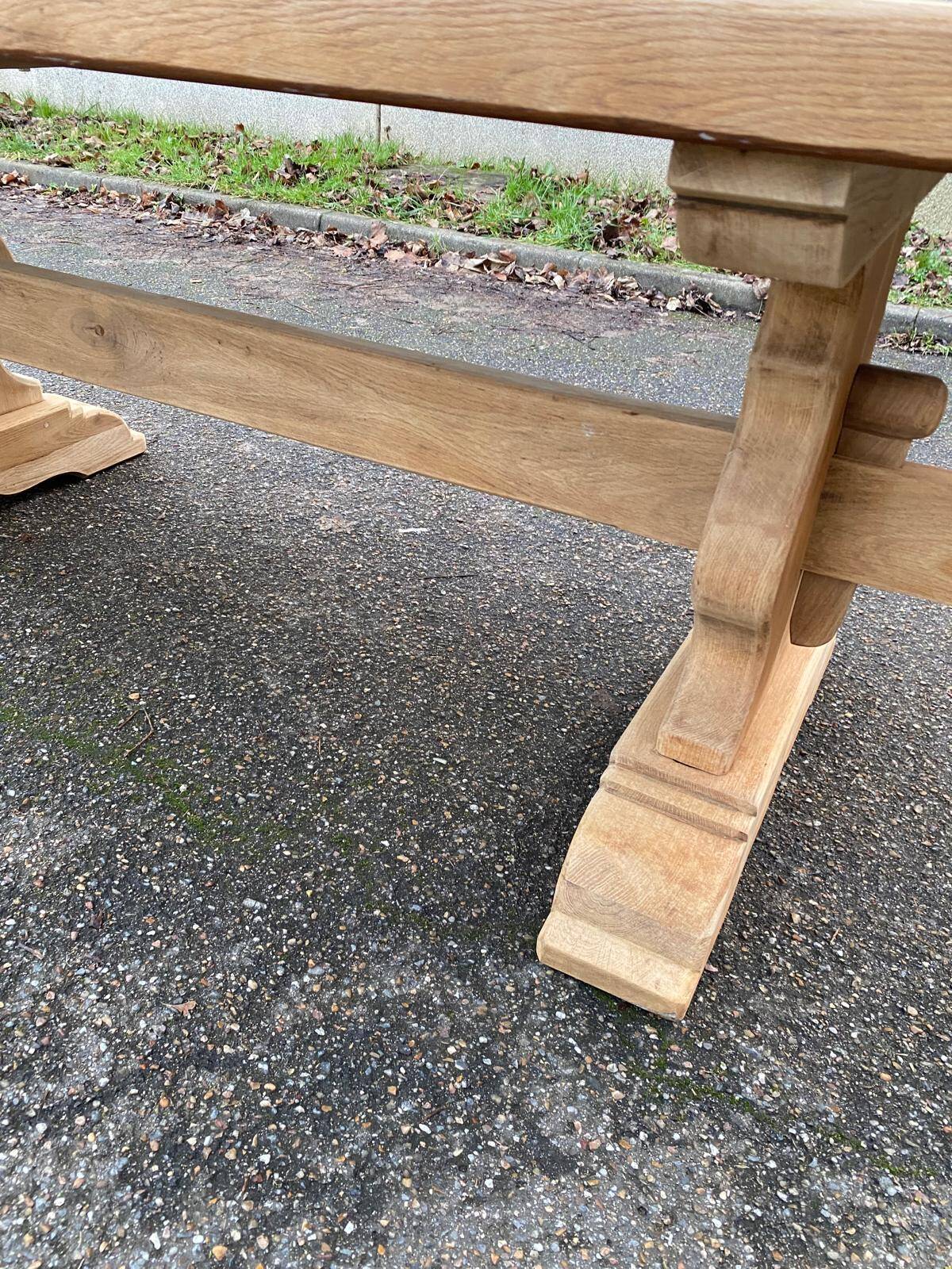 Table à manger de monastère rénovée en chêne massif du 19ème 200cm