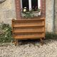 Wooden and rattan chest of drawers