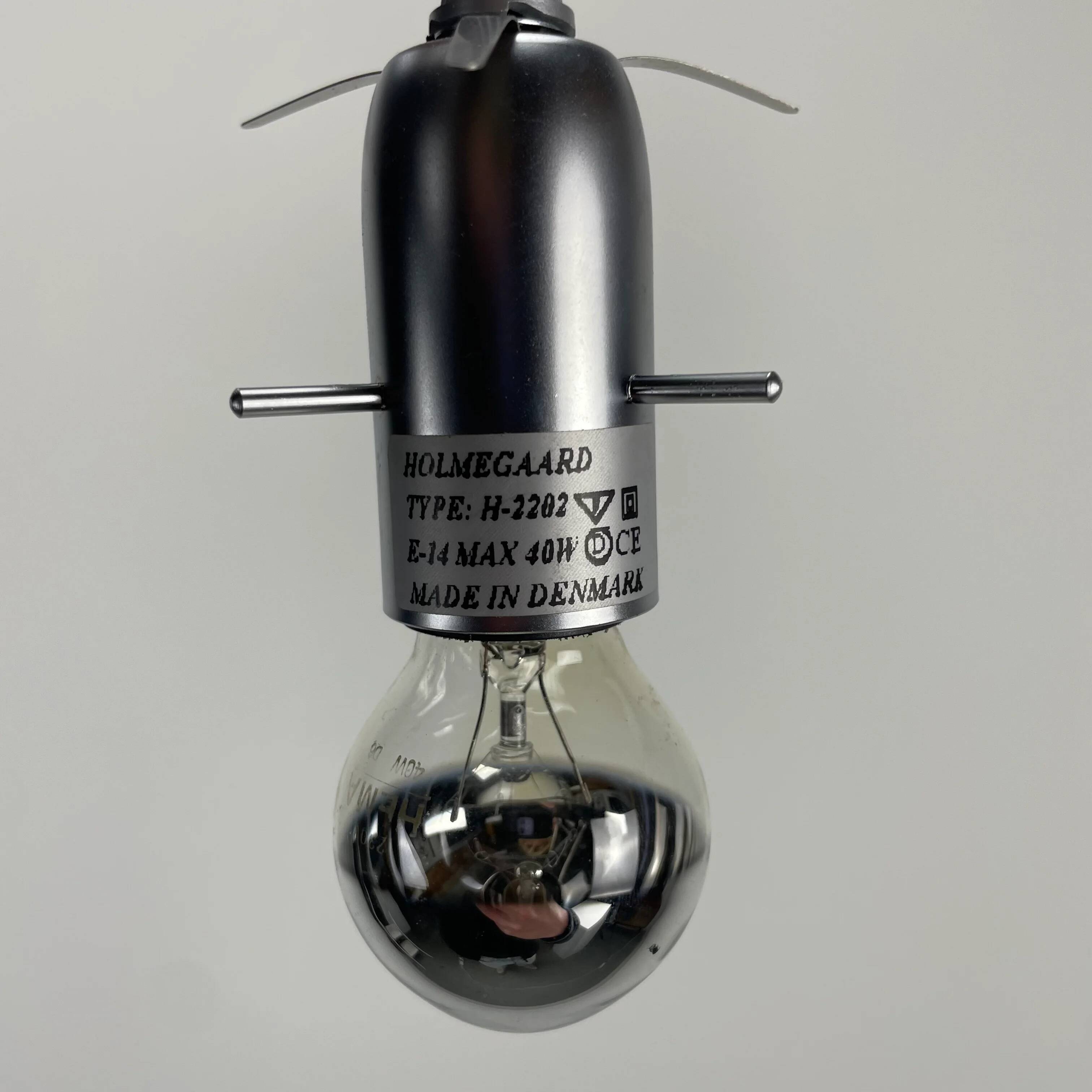 Suspension Mandarin blanche et rose par Michael Bang pour Holmegaard 1980