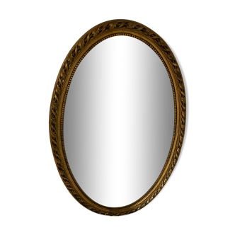 Louis XVI-style stucco and wood mirror 65, 5 cm X 43 cm