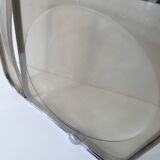 Vintage design folding chair in chrome and smoked polycarbonate
