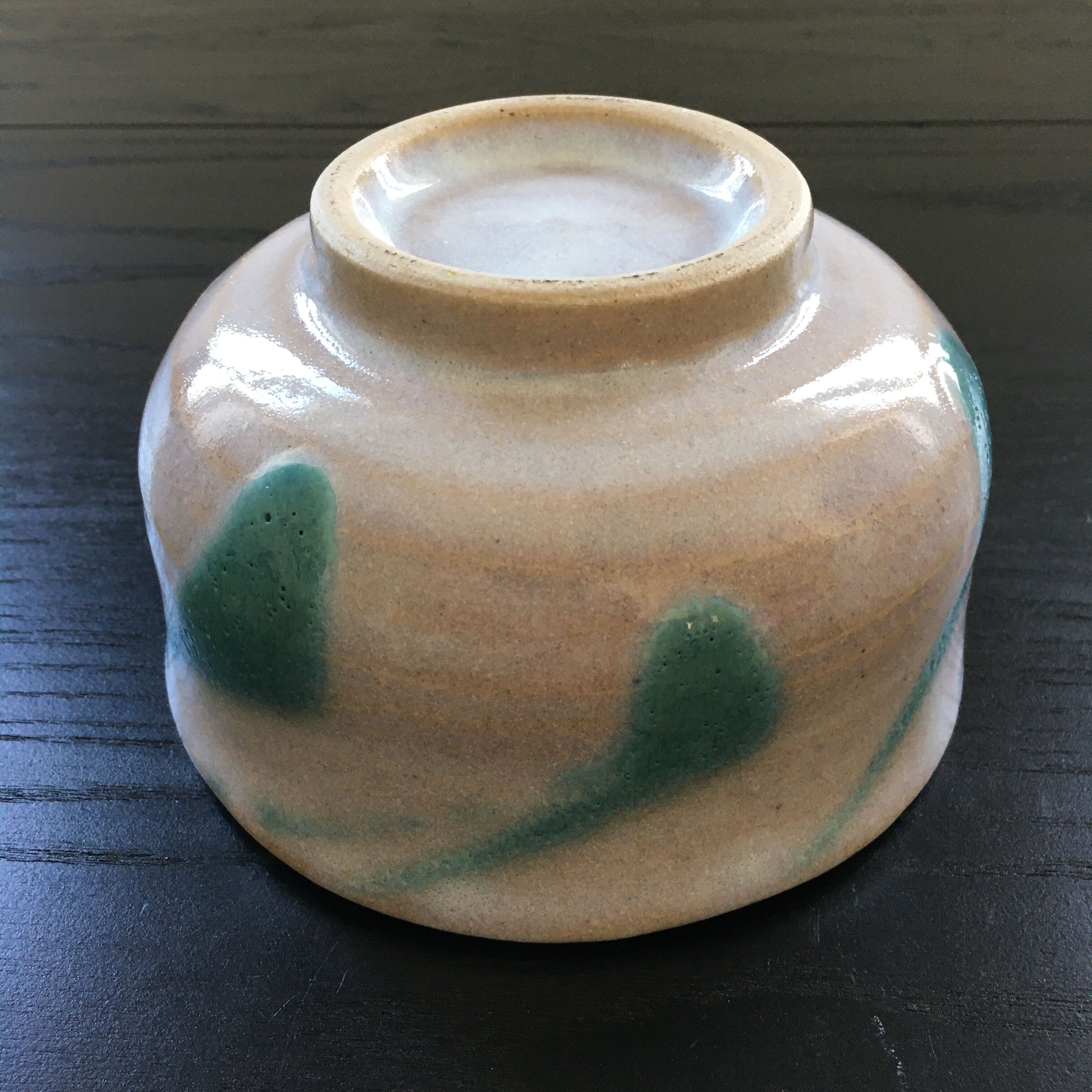 Turquoise decorated salad bowl