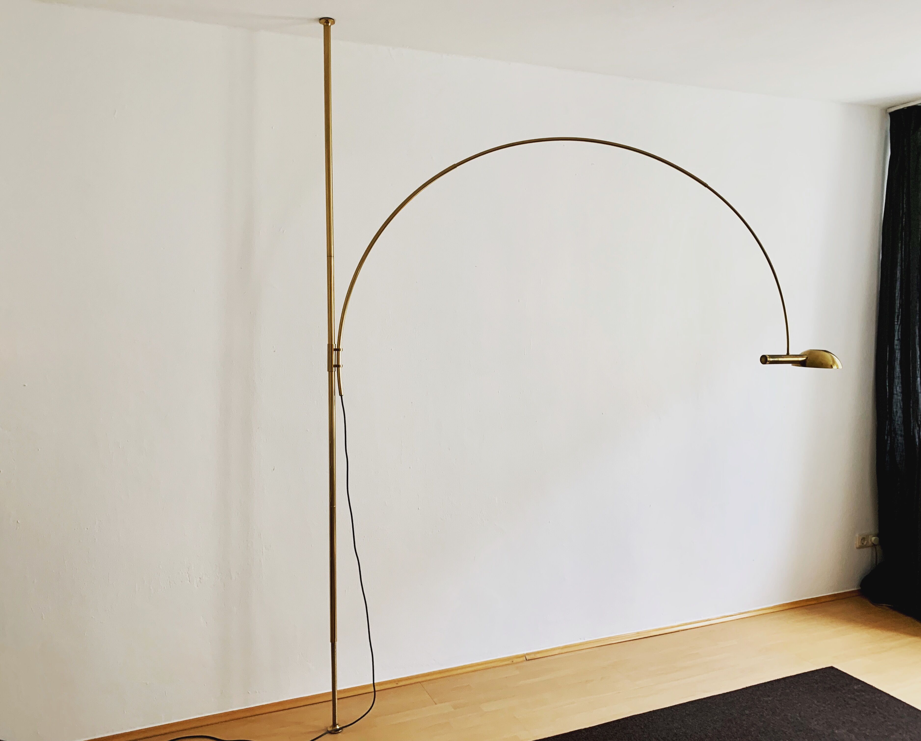 stunning Mid Century Modern brass UNA arc lamp by Florian Schulz