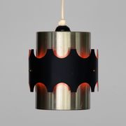 Brushed aluminum pendant light by Werner Schou for Coronell Electro. Denmark 1960s