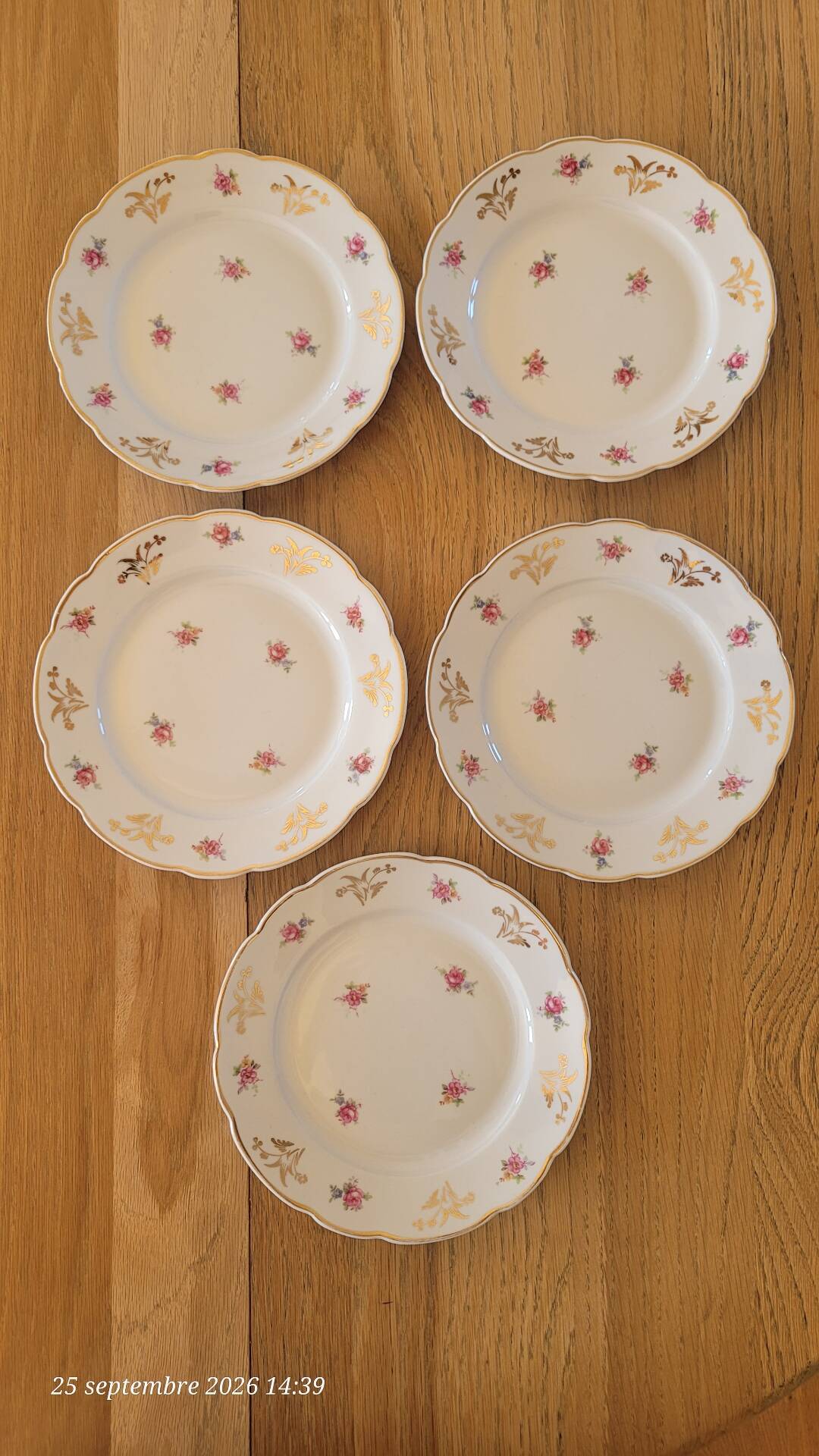 5 dessert plates in Polish porcelain