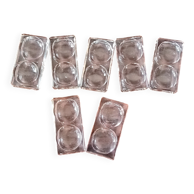 7 salières  à double sel anciennes en verre transparent france