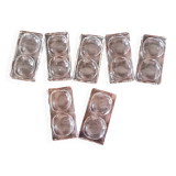 7 antique double salt shakers in clear glass france