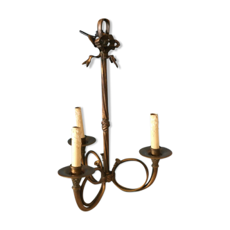 Bronze chandelier decorating hunting body venal knots Louis XVI 3 fires