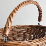 Vintage Wicker Basket for Bike, Removable Carrying Basket with Handle