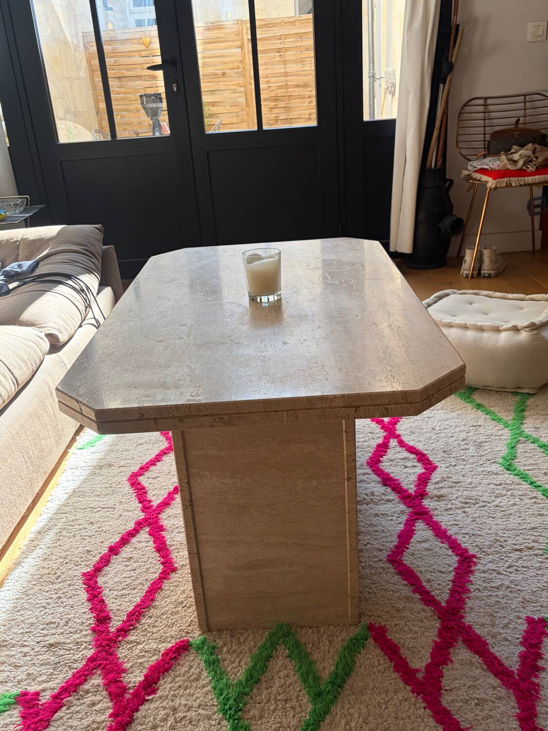 Vintage travertine coffee table