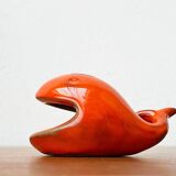 Whale Figurine Ashtray in Ceramic by Ceramica D'Arte, Salerno, Italy, 1970s