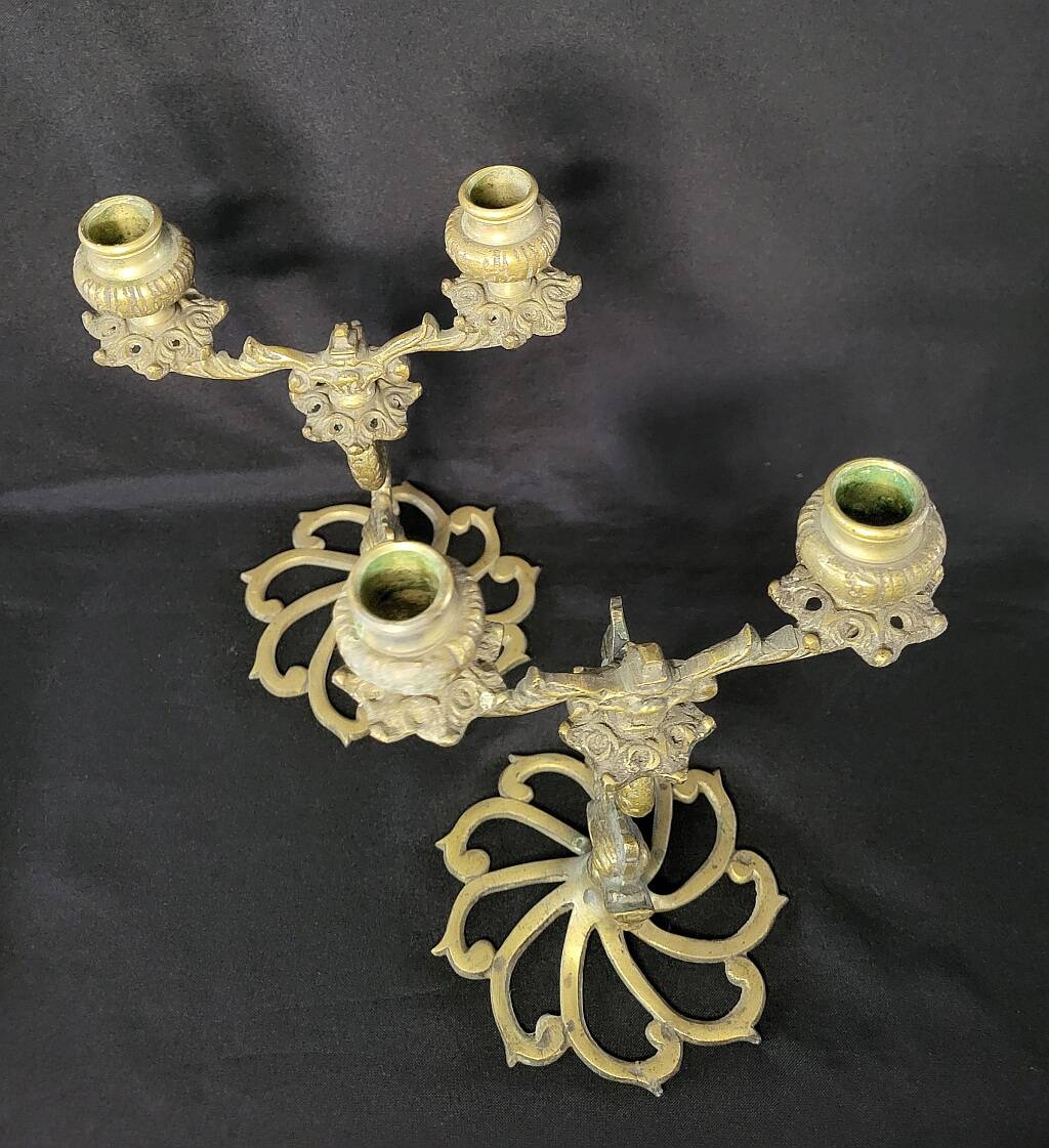 Pair of Koi Fish Candle Holder Solid Brass