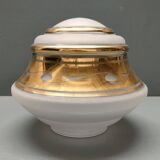 Art-deco globe for ceiling light - granite and gold glass - 1930s
