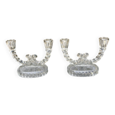 Pair of cut glass candlesticks