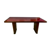 Bureau époque art déco , palissandre, cuir rouge hermes
