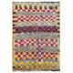 Tapis Tulu turc antique avec motif à carreaux
