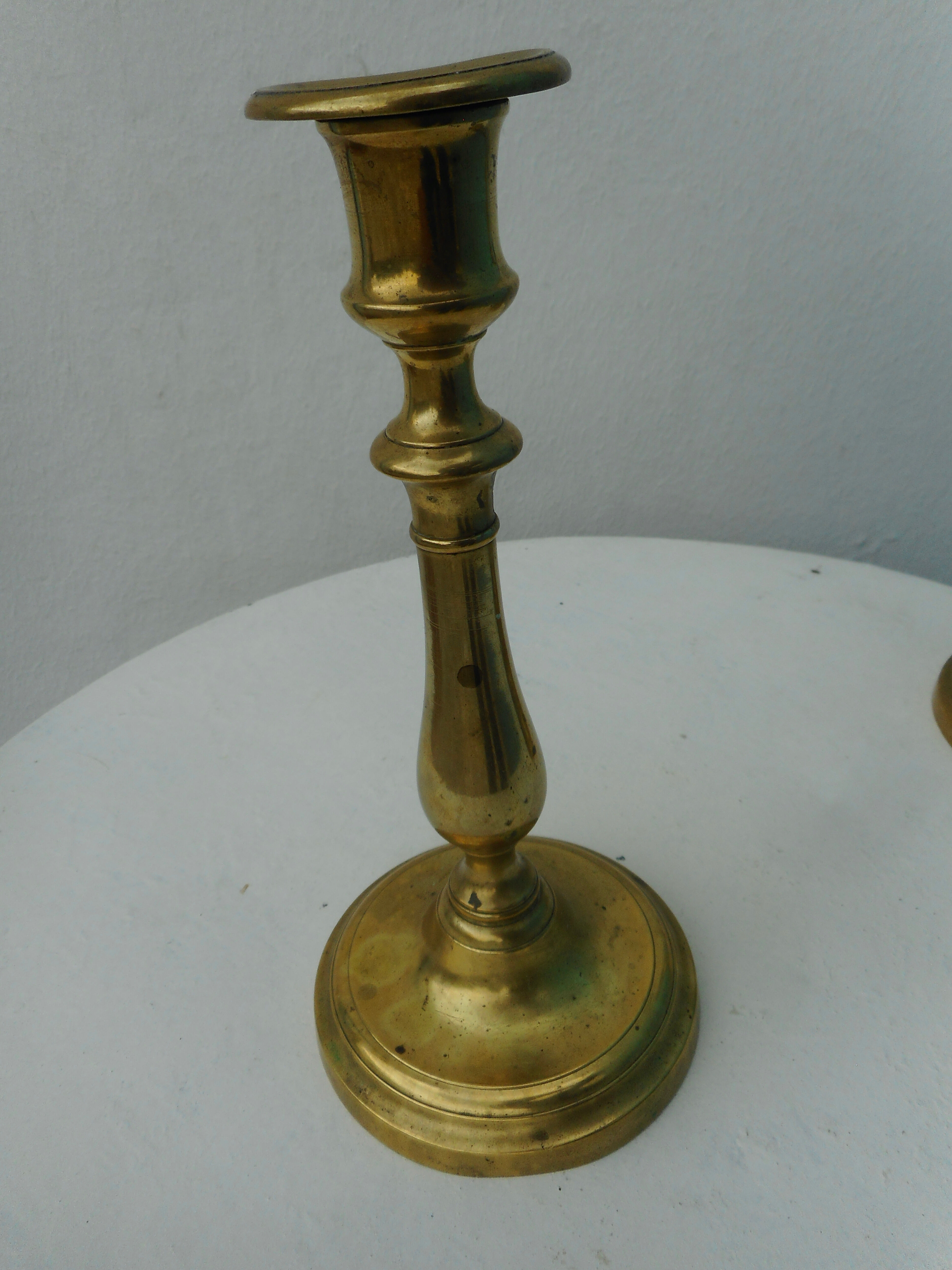 Pair of brass candlesticks