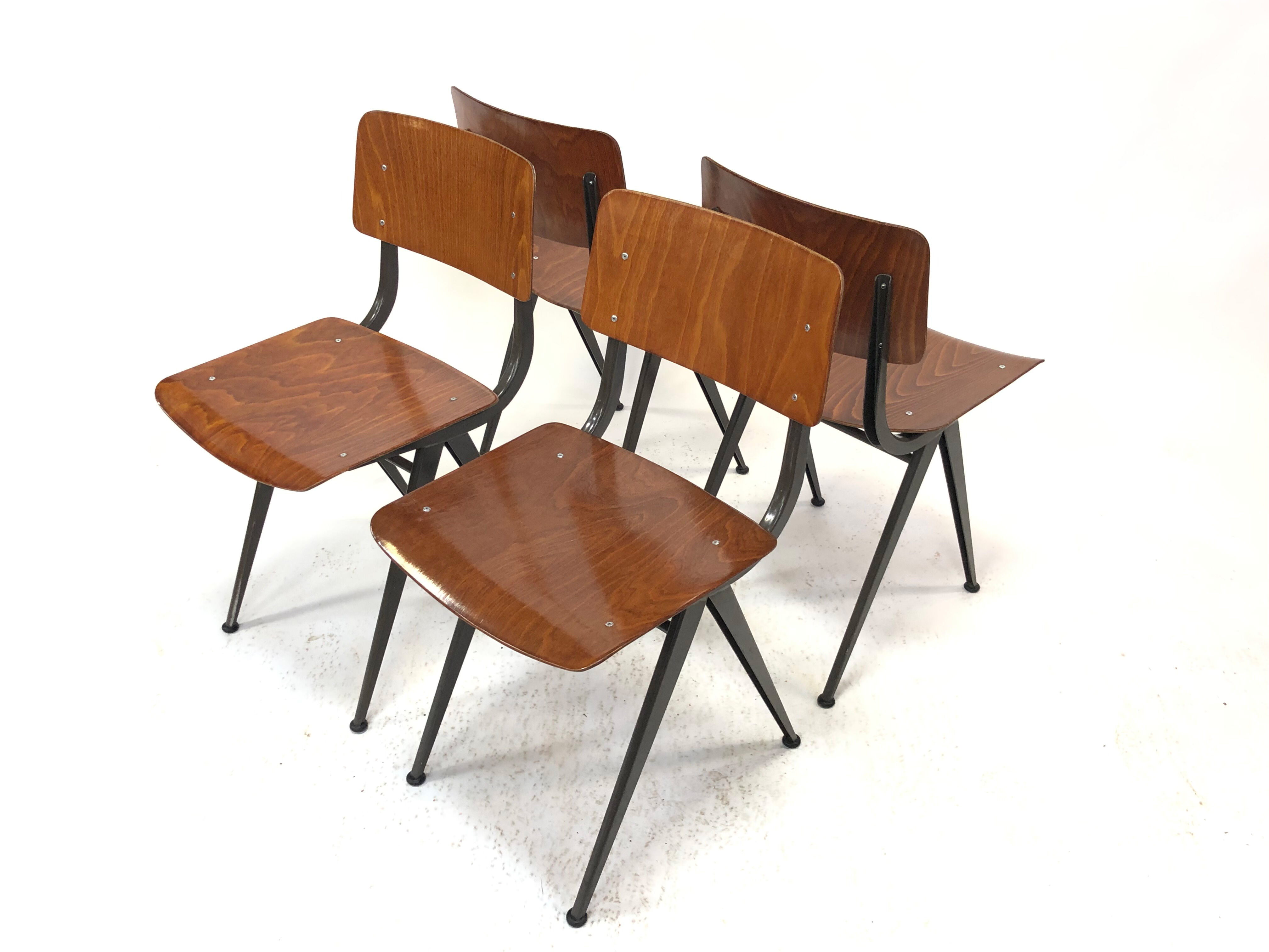 Vintage Eromes Marko school compass Chair set of 4