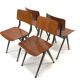 Vintage Eromes Marko school compass Chair set of 4