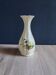 Vintage White Broken Ceramic Vase with Floral Pattern, Ribbed Vase