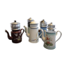 Set of 6 vintage enamelled teapots