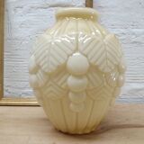 Opaline Art Deco Ivory Vase