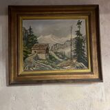 Peinture ancienne montagne 1950/60