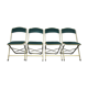 Suite de 4 chaises pliables d’événementiel velours bleu