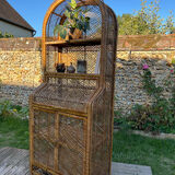Large woven rattan shelf 🇮🇹 Vintage Italy 1970