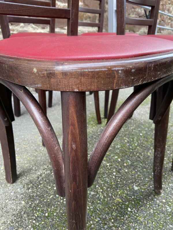 Set de 6 Chaises bistrot Brasserie bentwood bistrot chair shabby chic baumann Thonet simili cuir