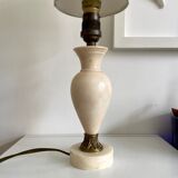 Stone and cotton table lamp