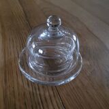 Butter dish with crystal glass dome