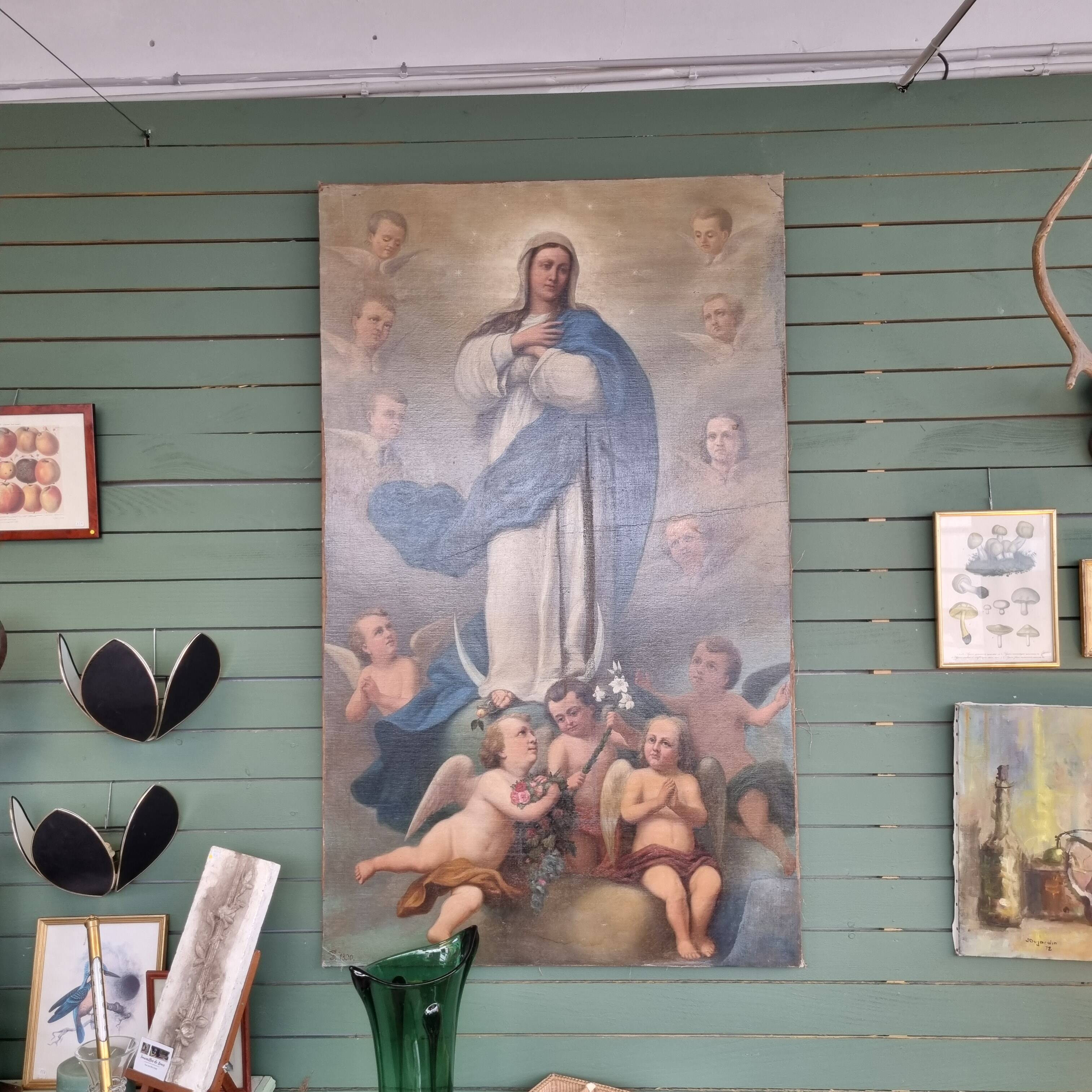 Large painting of the Virgin Mary