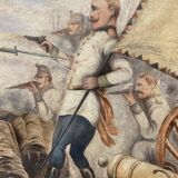 Oil on canvas depicting a battle