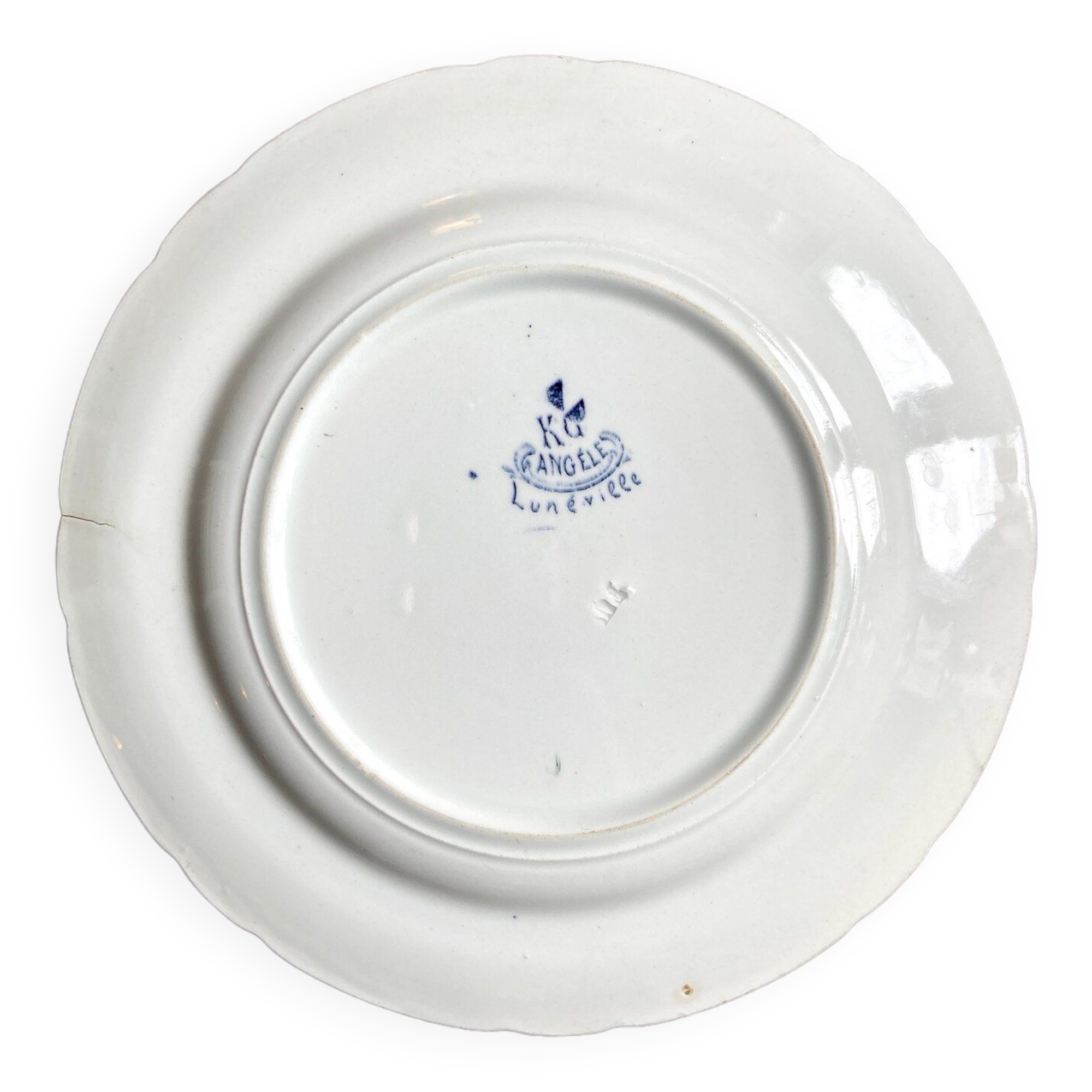 Assiette plate Luneville en terre de fer service "Henriette"