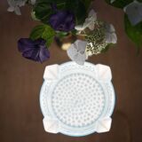 Vintage art deco globe table lamp in blue opaline