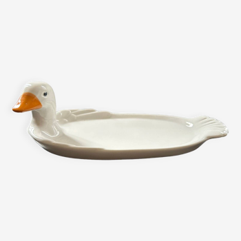 Plat canard en porcelaine