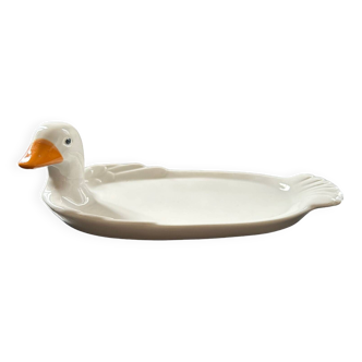 Plat canard en porcelaine