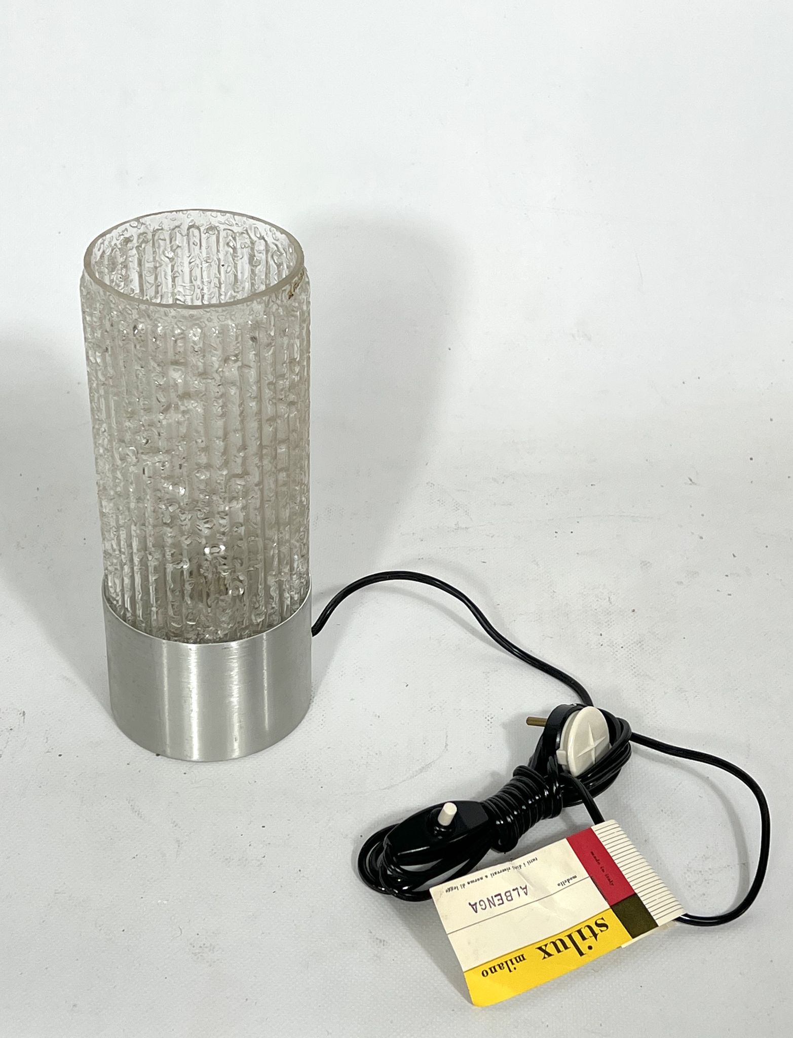 Stilux Milano, vintage glass table lamp model Albenga from 60s