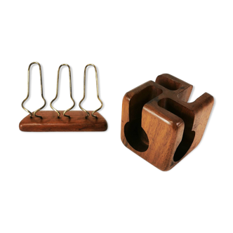 Mid century teak pipe stands, Sweden, 1960s.