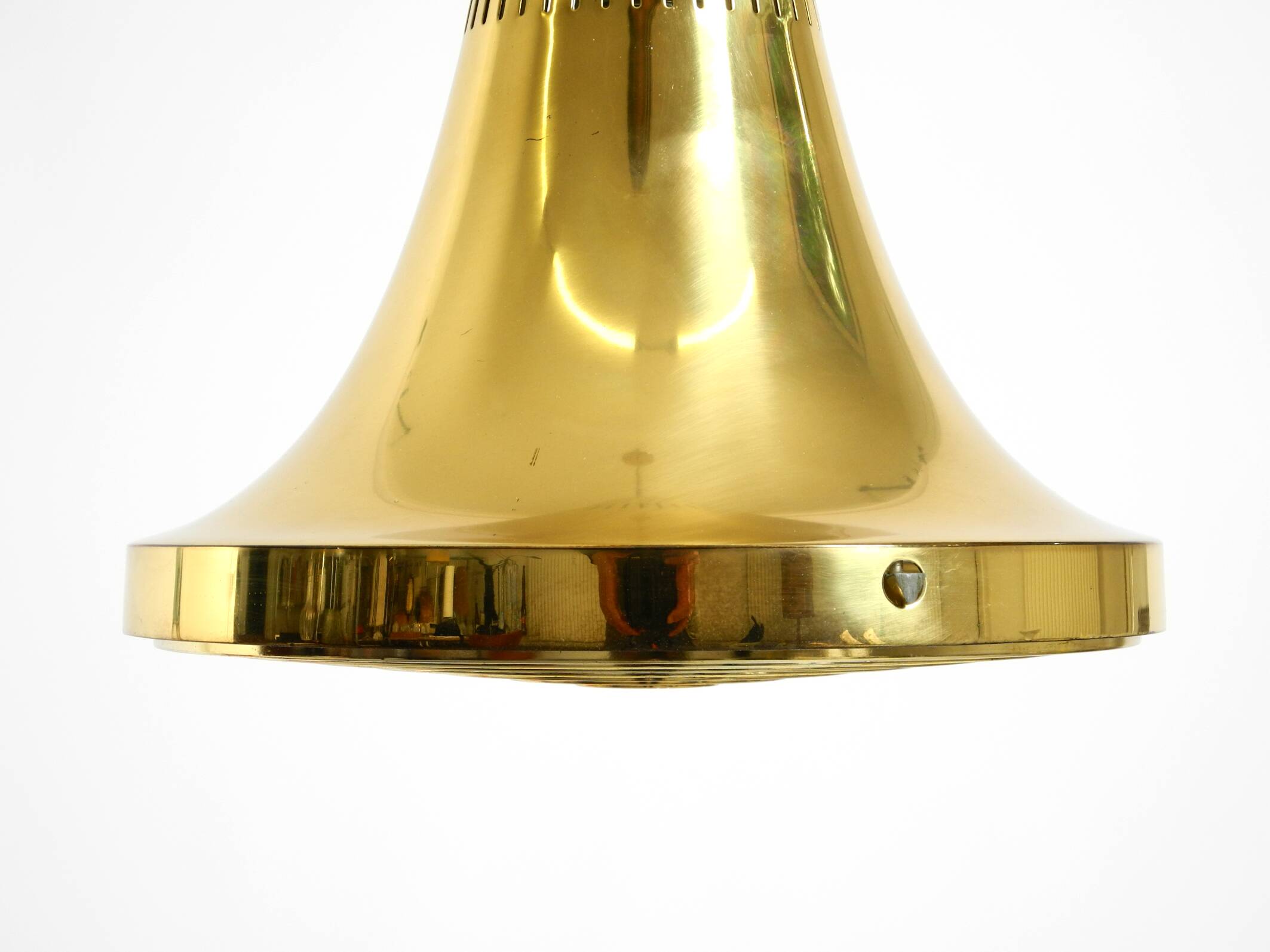 60s Hans-Agne Jakobsson brass pendant lamp Model T 598, by Markaryd Sweden