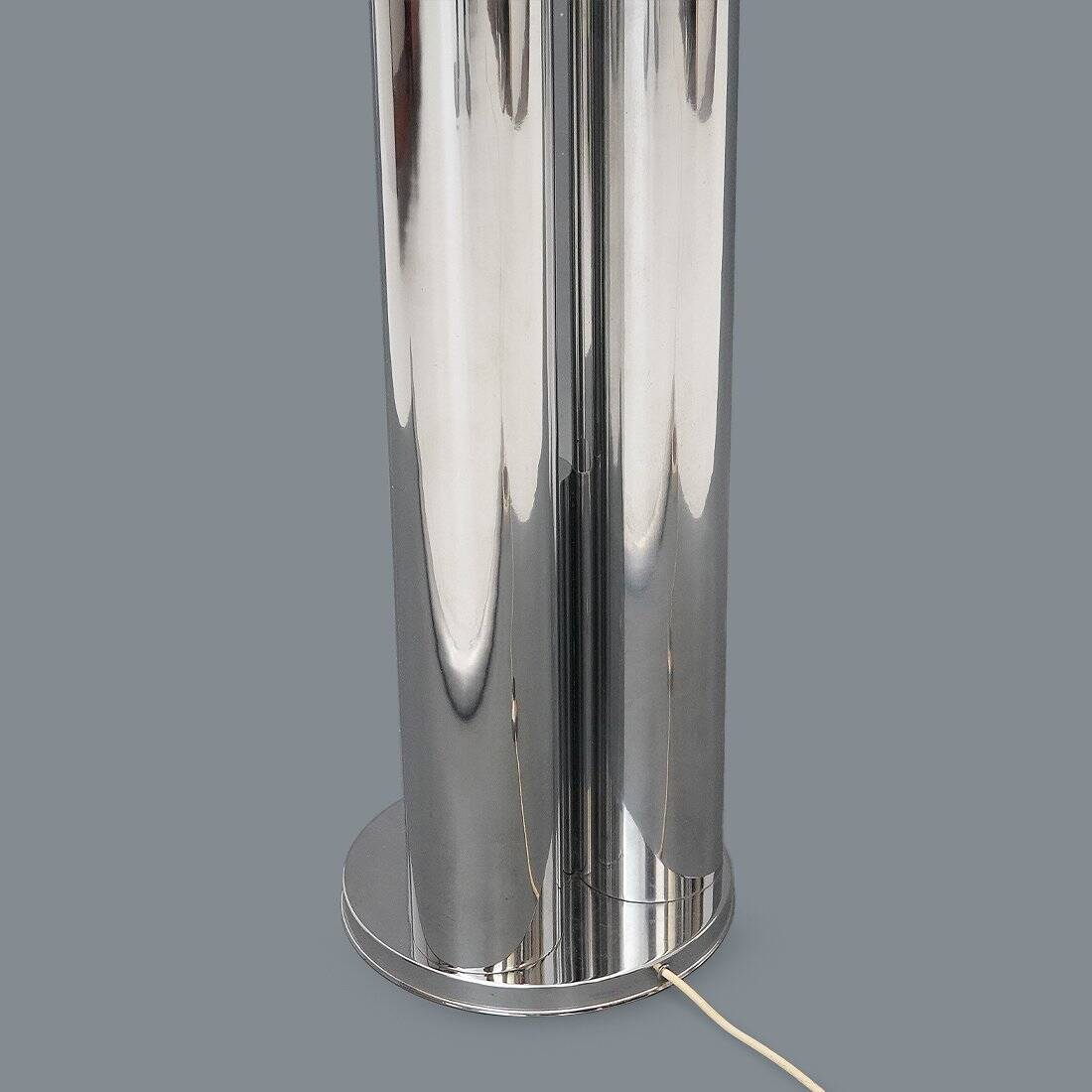 Chrome metal and glass floor lamp, 1970s