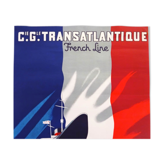 Affiche ancienne Paul Colin - Cie Générale Transatlantique