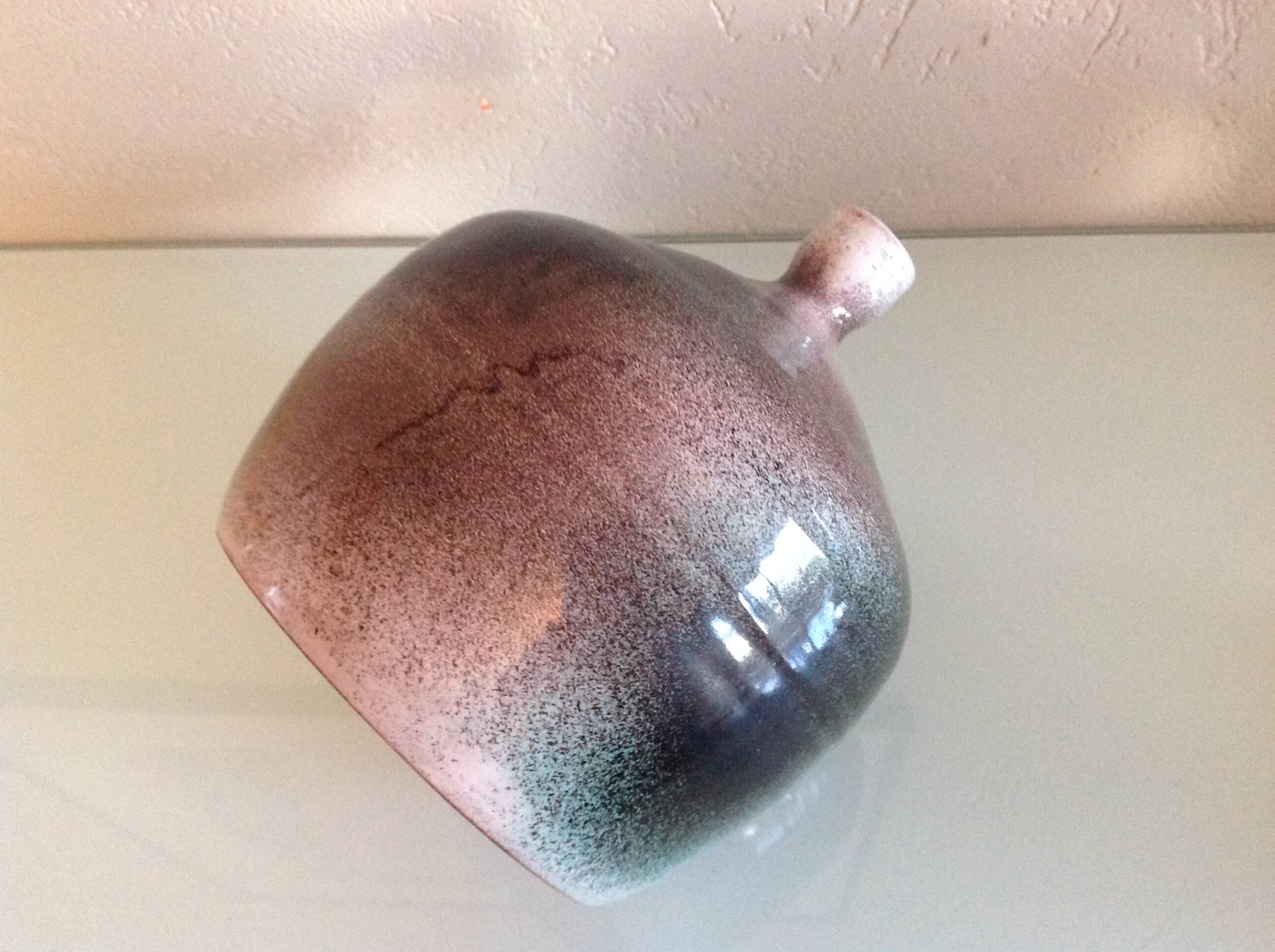Soliflore ball vase in polychrome ceramic / 70s-80s