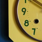 Vintage formica clock silent wall clock "FFR Golden Yellow"