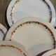 Set of 8 Longwy Betty plates – Art Deco – Pink earthenware